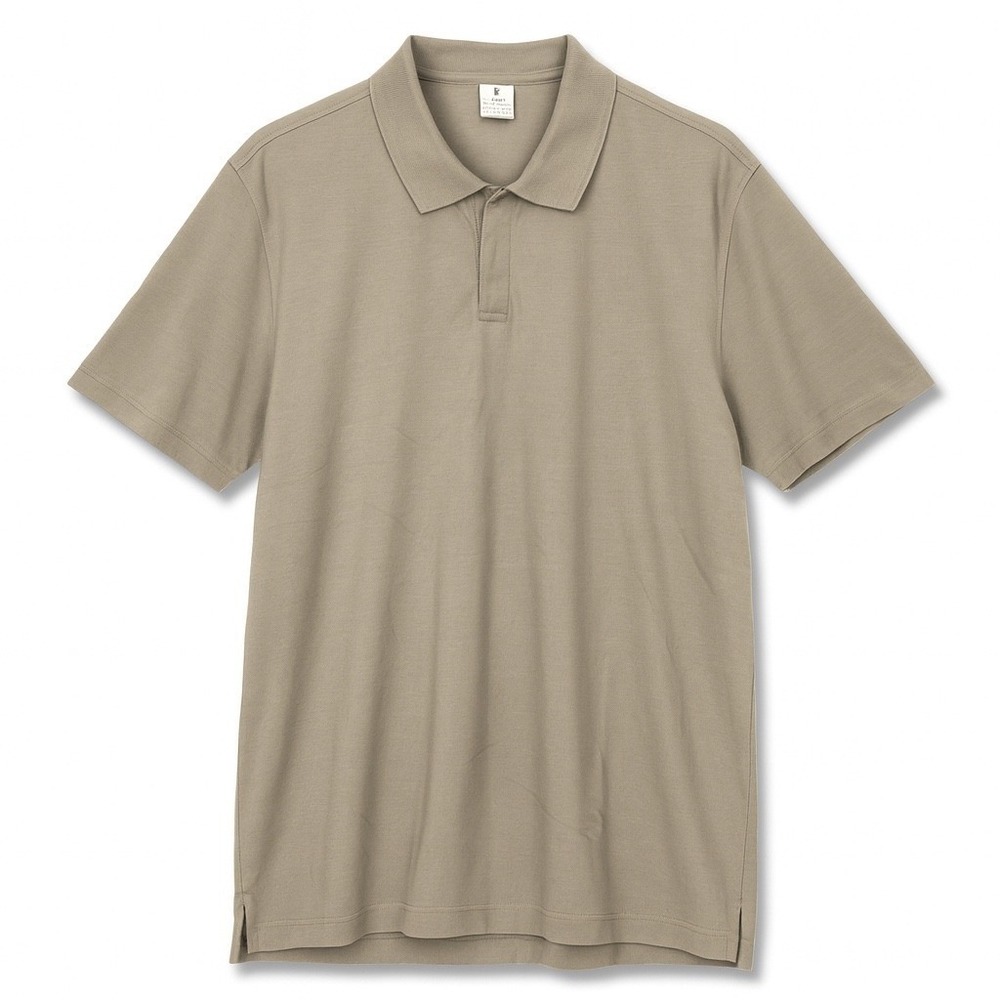 Peruvian Connection Mens Polo Shirt XL Pima Cotton Beige Tan Classic Minimalist‎